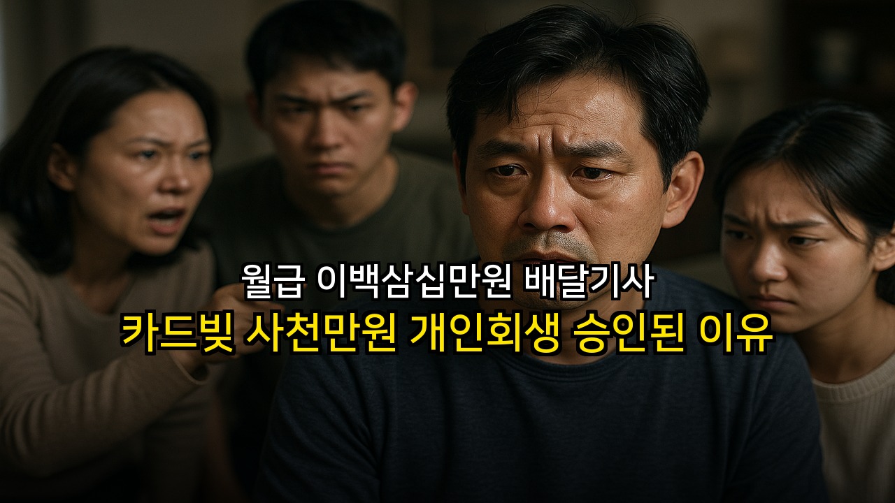 월급 이백삼십만원 배달기사, 카드빚 사천만원 개인회생 승인된 이유
