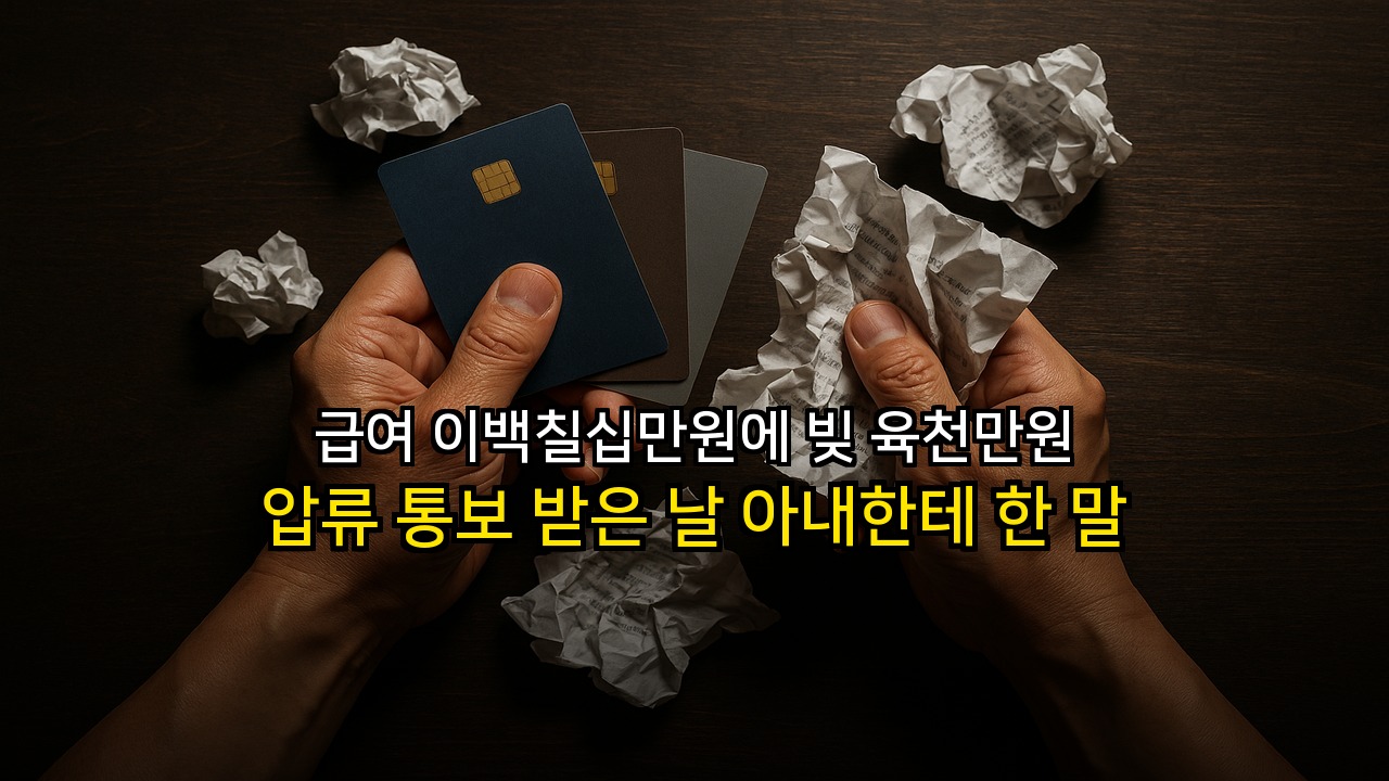 급여 이백칠십만원에 빚 육천만원, 압류 통보 받은 날 아내한테 한 말