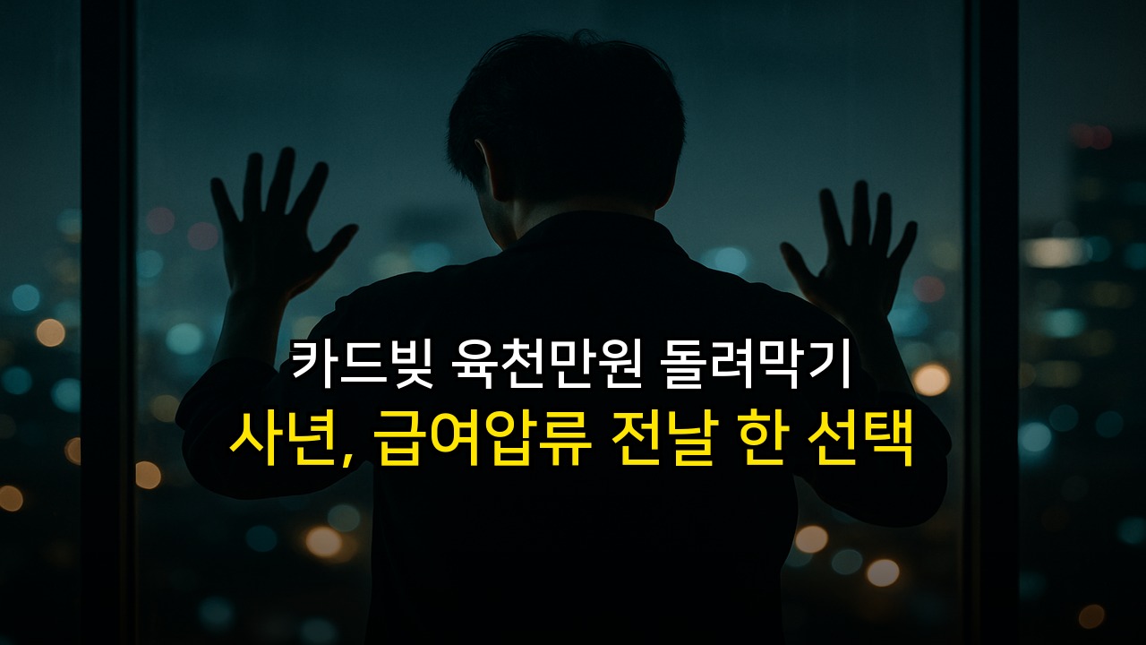 카드빚 육천만원 돌려막기 사년, 급여압류 전날 한 선택