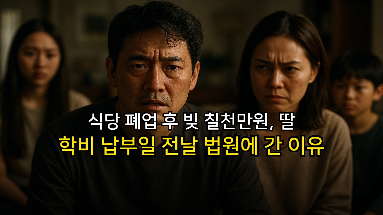식당 폐업 후 빚 칠천만원, 딸 학비 납부일 전날 법원에 간 이유